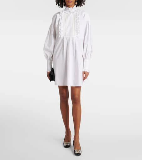 Valentino Ruffled cotton, linen, and silk minidress 2
