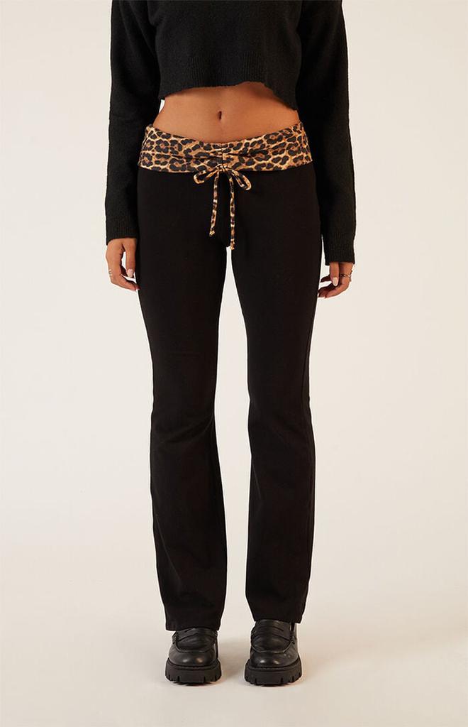 【wewemeu】LEOPARD VELVET FOLDED PANTS ★ Kew Velvet Pants-Leopard, Black Side Stripe | Boden USA