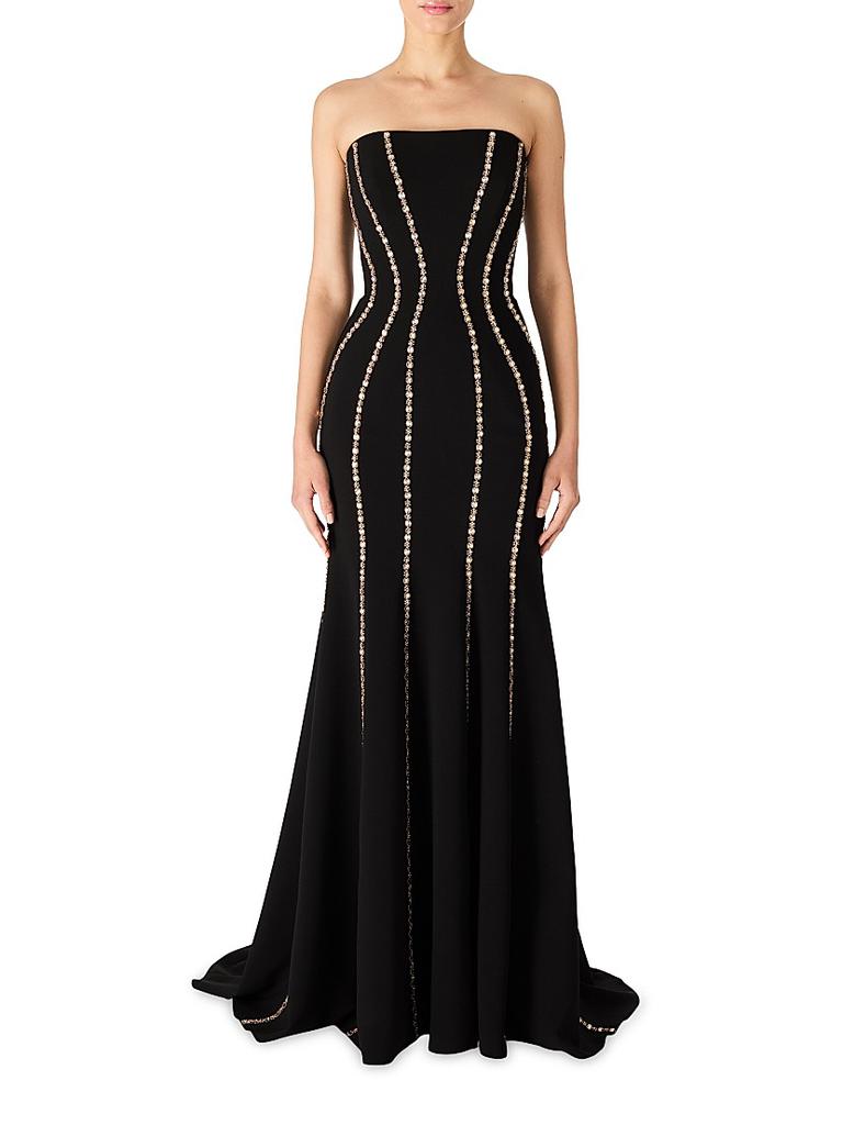 Jenny Packham Dash Embellished Strapless Gown