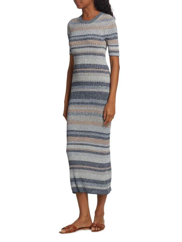 Zimmermann Wonderland Striped Rib Knit Midi Dress 1