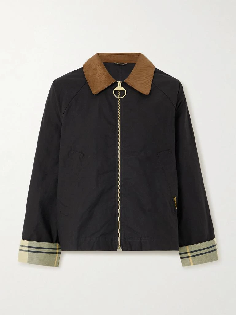 Barbour 灯芯绒边饰纯棉帆布短款外套 1