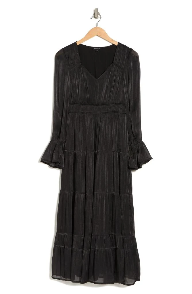 knee length dresses for ladies Destiny Pattern Empire Waist Dress In Black