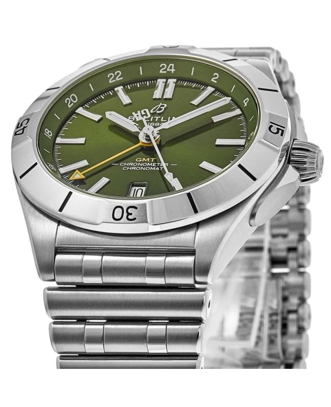 BREITLING Breitling Chronomat Automatic GMT 40 Giannis Antetokounmpo Limited Edition Green Dial Steel Men's Watch A32398A11L1A1 2