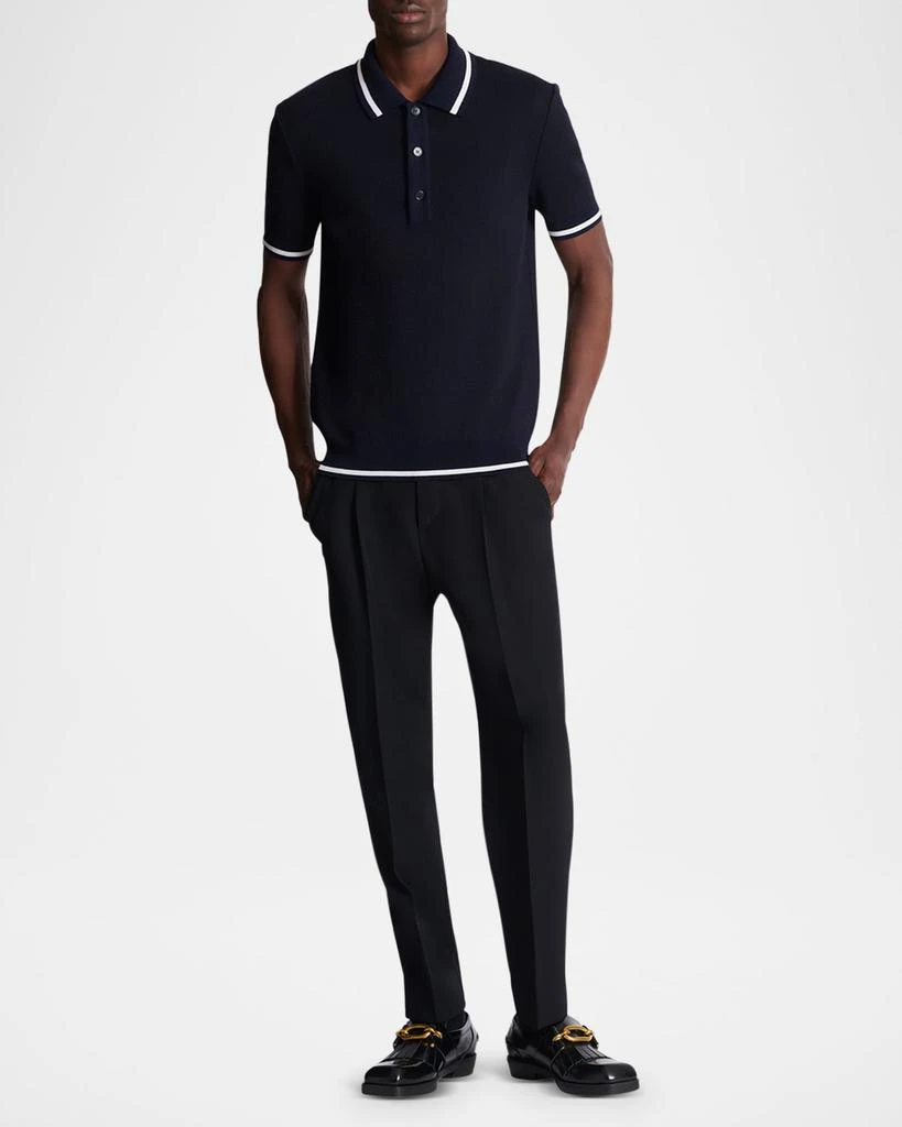 Balmain Men
s Monogram Knit Polo Shirt 2