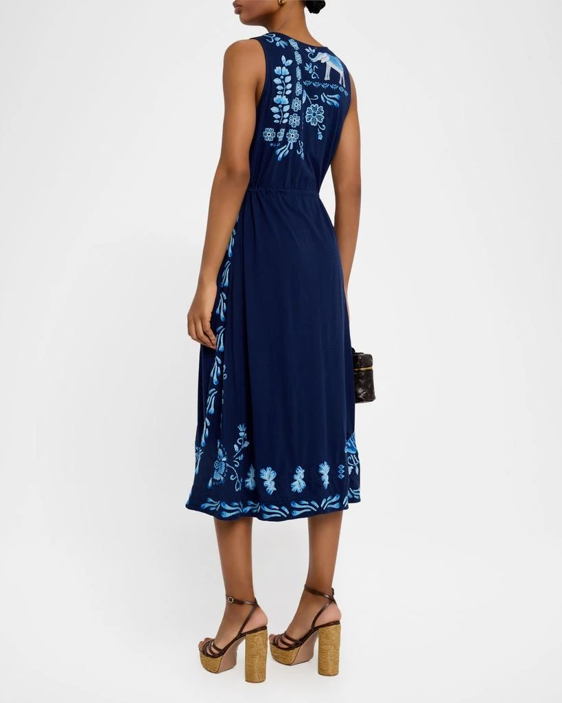 Johnny Was Yadira Embroidered Cotton Knit Midi Dress 3