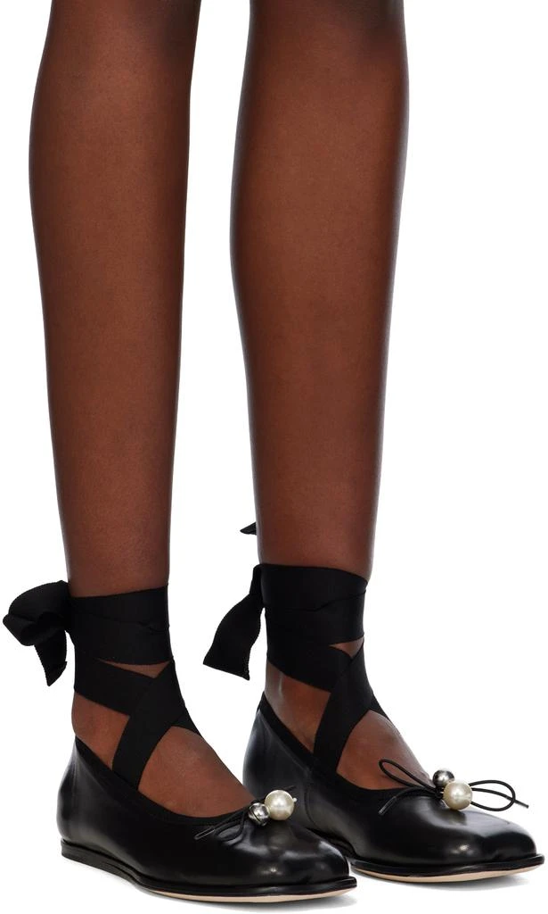 Simone Rocha Black Heart Toe Ribbon Bow Ballerina Flats 4