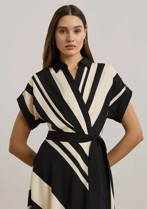 Ralph Lauren Ralph Lauren Petite Striped Belted Crepe Dress 4