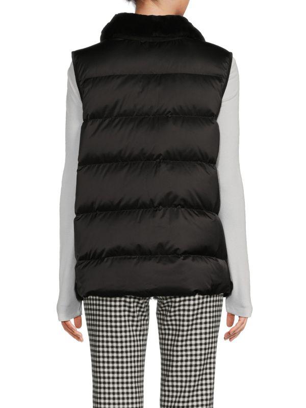 WOLFIE FURS Sherling Zip Front Down Vest
