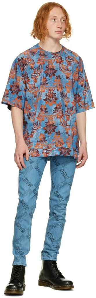 Versace Blue Tapestry T-Shirt 4