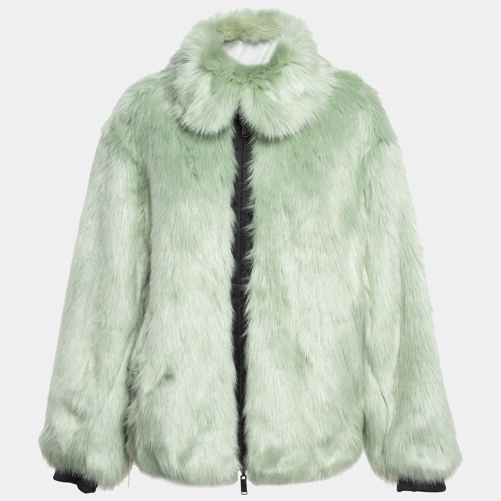 NIKE Nike x Ambush Jade Green Faux Fur Reversible Jacket L