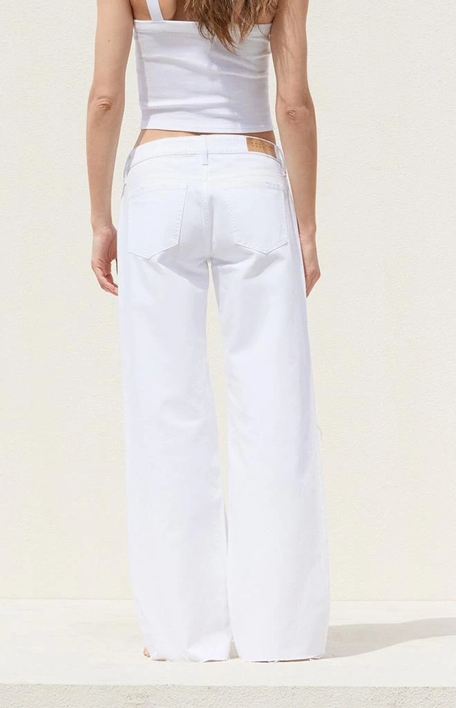 PacSun White Ripped Low Rise Girlfriend Jeans 4
