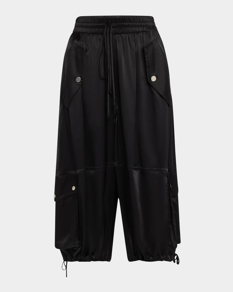 CO Braies Silk Wide-Leg Crop Cargo Pants 1