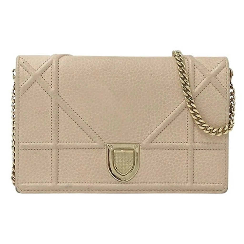 Dior Leather Clutch Bag Shoulder Bag (Pre-Owned)