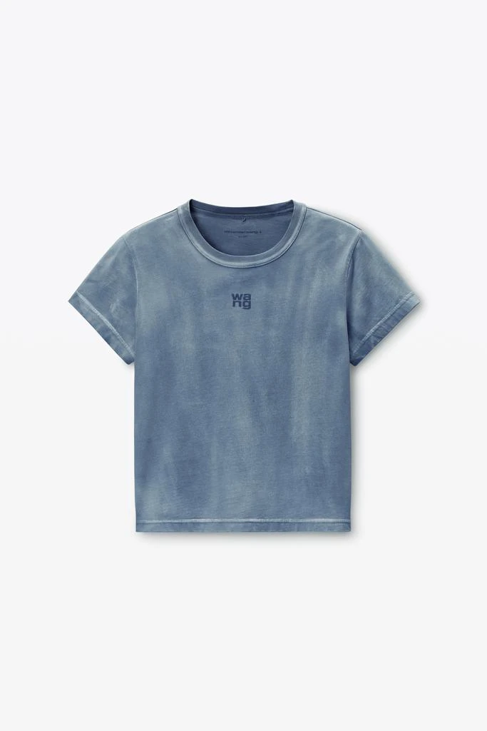 Alexander Wang blue shrunken cotton tee with logo 2