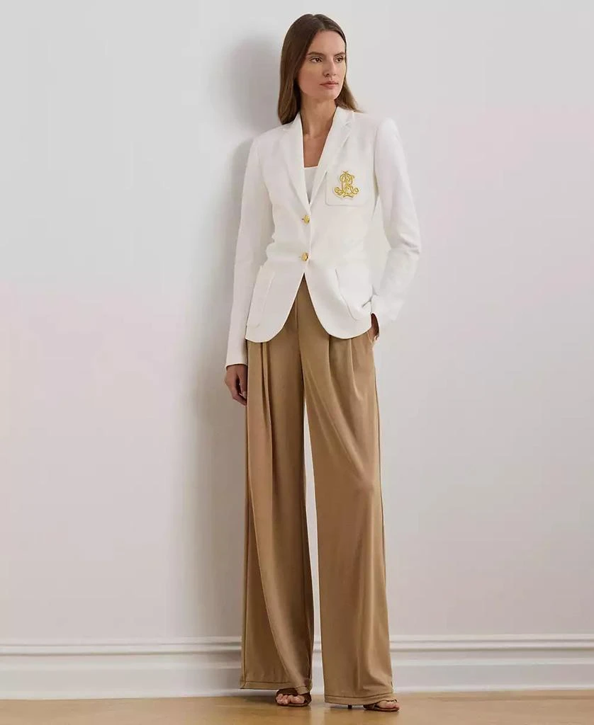 Ralph Lauren Women's Pleated Stretch Jersey Wide-Leg Pants, Regular & Petite 1