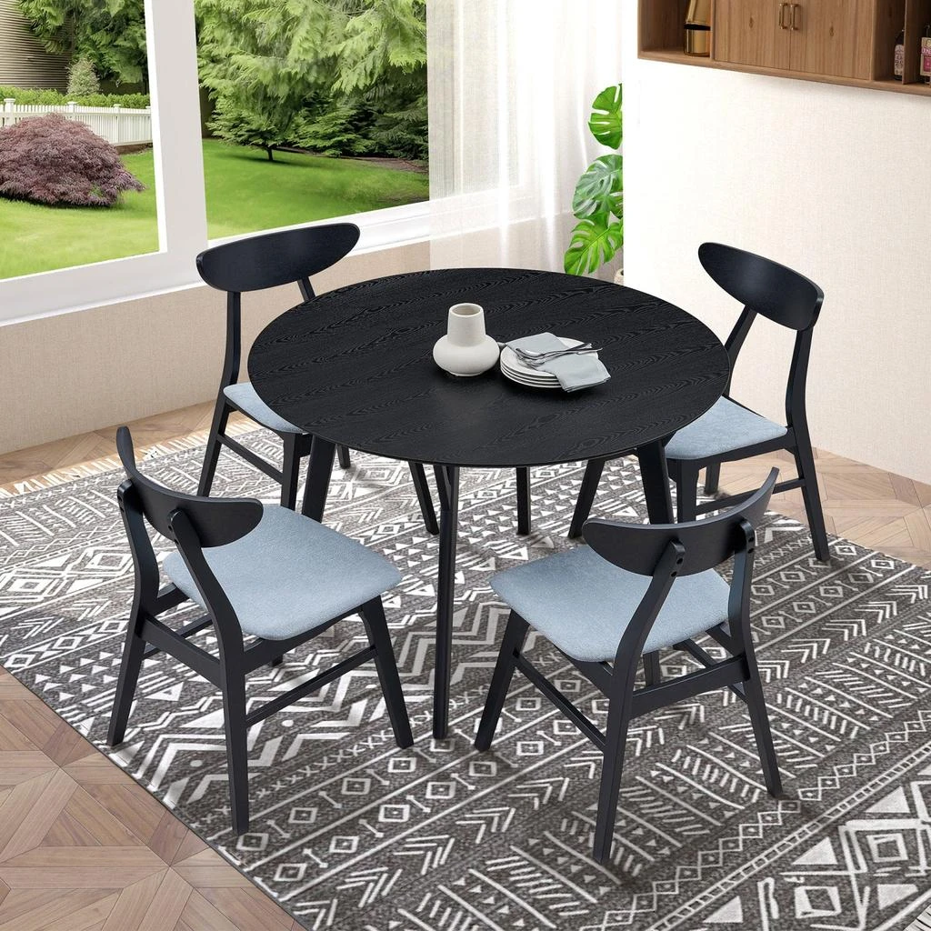 Streamdale Furniture Streamdale Black Round Kitchen Table
4 Fabric Chairs