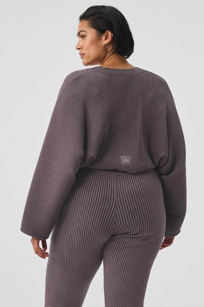 Alo Denim Knit Shawl - Raisinette/Black 6