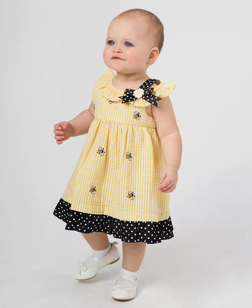 Rare Editions Baby Girls Bumble Bee Seersucker Dress