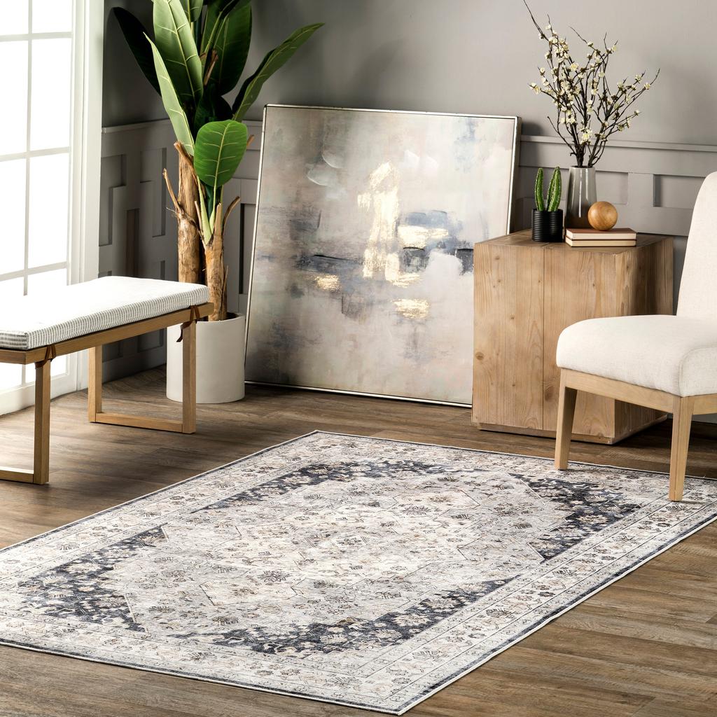 nuLOOM Casey Persian Stain-Resistant Machine Washable Area Rug