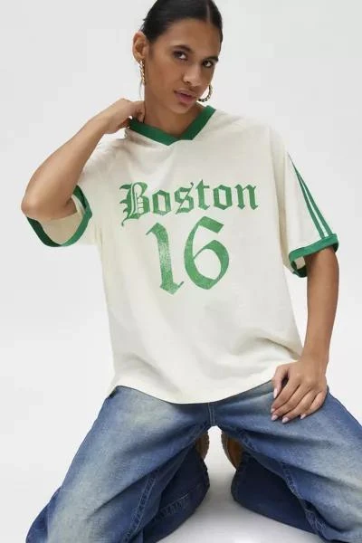 Urban Outfitters Boston Oversized V-Neck Graphic Tee 1