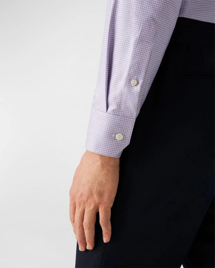 slim fit dress slacks Eton Slim Light blue Geometric Print Signature Twill Shirt