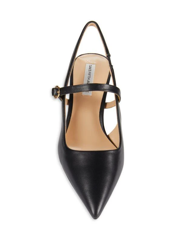 Saks Fifth Avenue Aria Leather Slingback Pumps 5