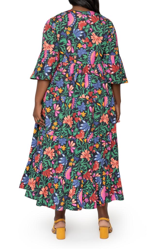 Leota Sariah Floral Print Ruffle Dress
