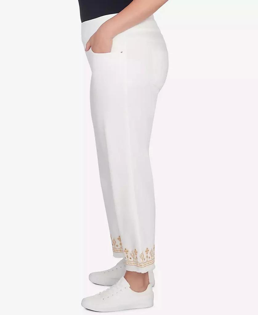 Ruby Rd. Plus Size Denim Embroidered Ankle Pants 4