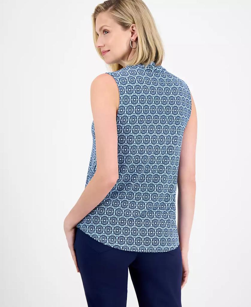 JM Collection Women's Printed V-Neck Sleeveless Knit Blouse, XS-PX