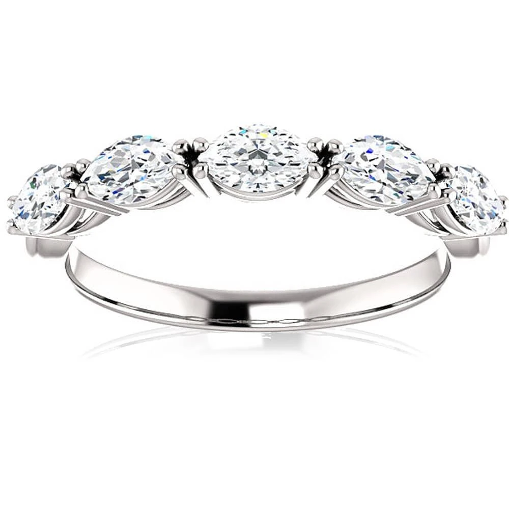 Pompeii3 1 1/2 Ct Oval Moissanite Wedding Ring Available in White, Yellow or Rose Gold