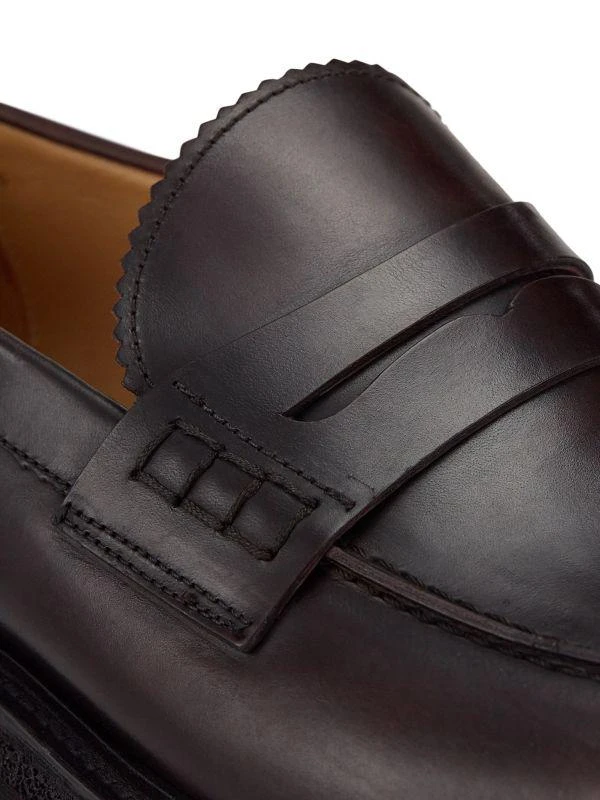 Saks Fifth Avenue COLLECTION Chunky Leather Penny Loafers 6