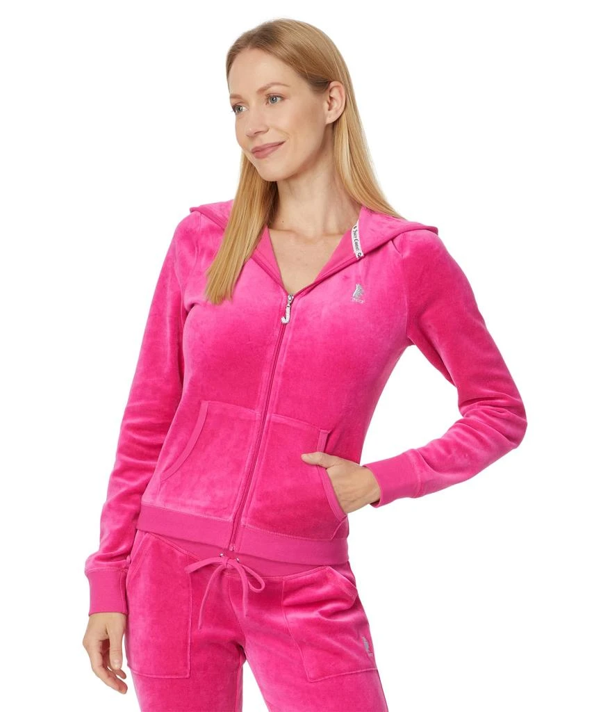 Juicy Couture Heritage Rib Trim Kangaroo Pocket Track with Back Graphic 1