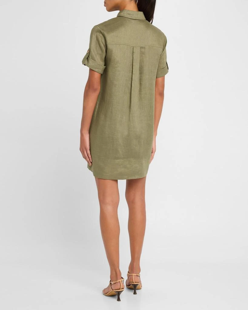 VERONICA BEARD Lucca Short-Sleeve Linen Shirtdress 3