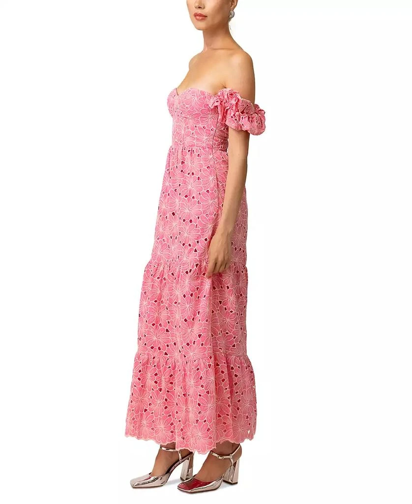 Line & Dot Women's Tasia Off-The-Shoulder Embroidered Cotton Dress 3