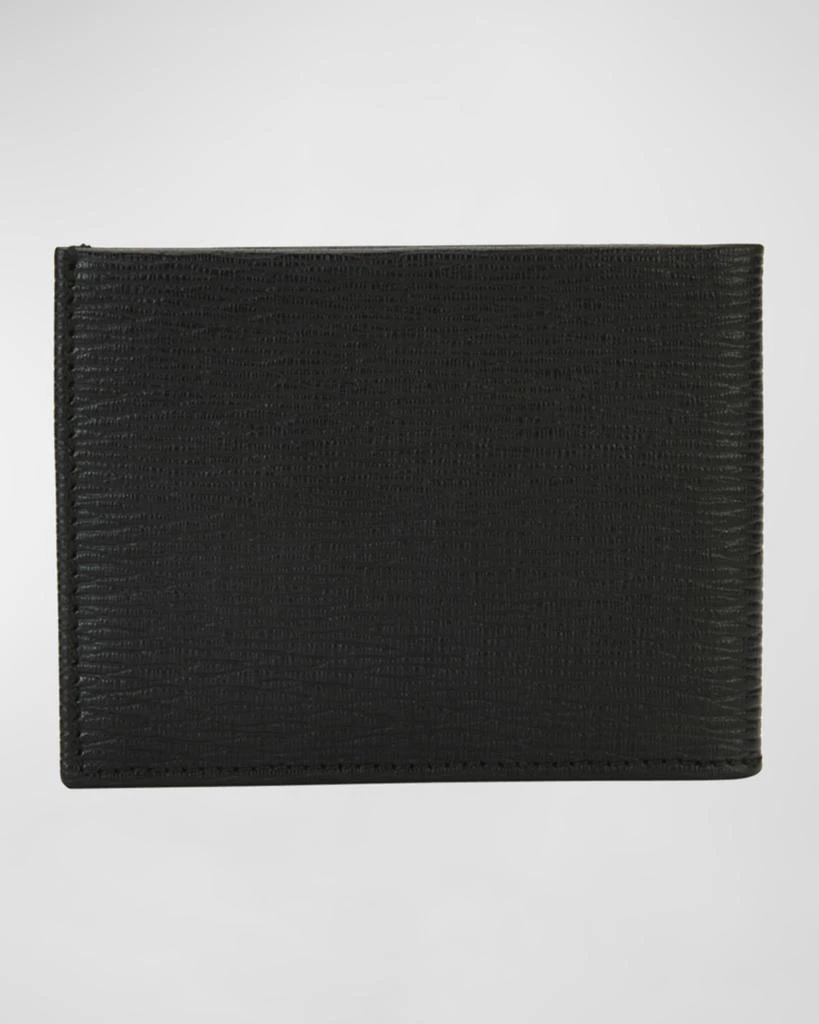 Salvatore Ferragamo Men's Revival Gancini Bi-Fold Leather Wallet, Black/Red 3
