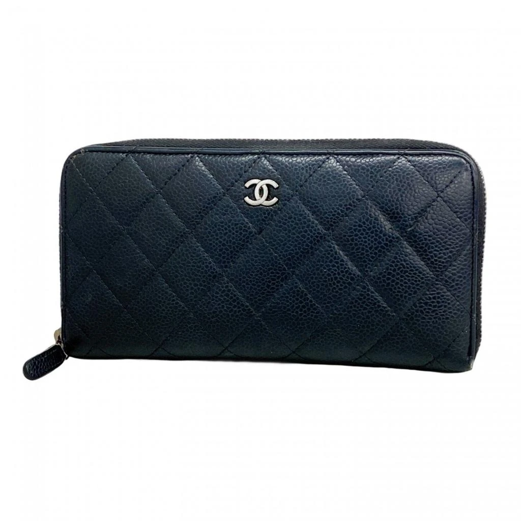 Chanel Grained Calfskin Long Wallet (Bi-Fold) (Pre-Owned) 1