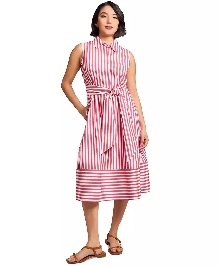 JONES NEW YORK Petite Striped Midi Shirtdress 1