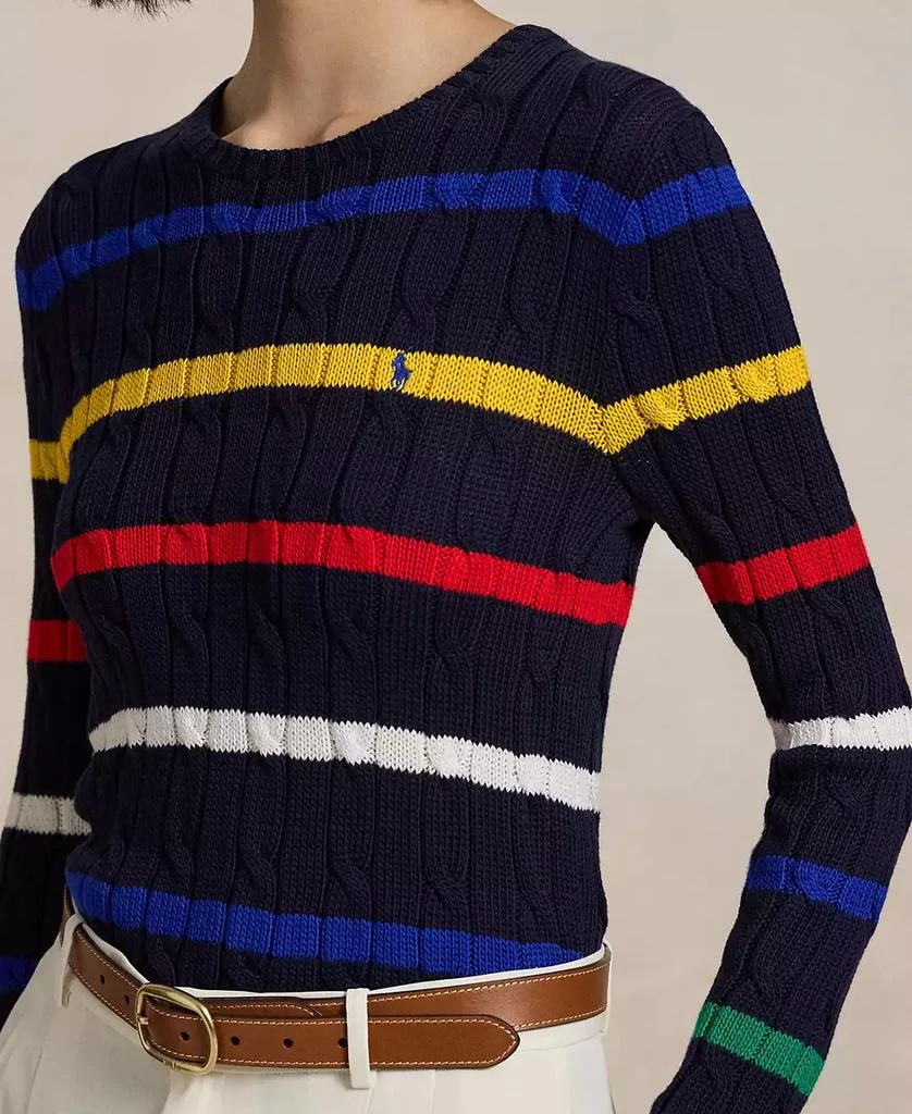 Polo Ralph Lauren Women's Striped Cable-Knit Cotton Sweater 3