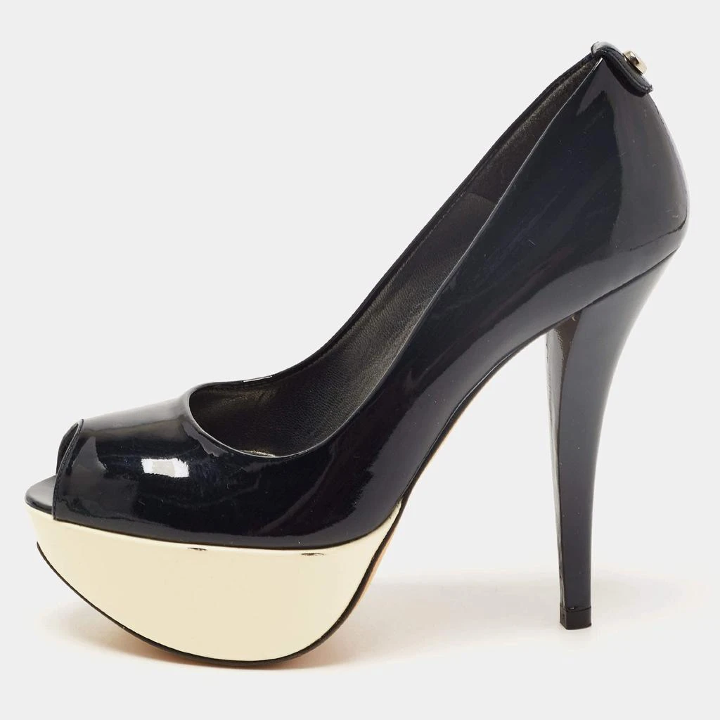 Stuart Weitzman Stuart Weitzman Black Patent Leather Platform Peep Toe Pumps Size 35.5 1