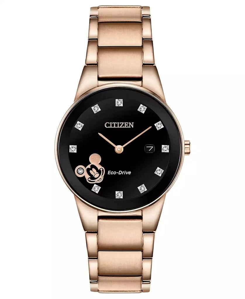 Citizen Mickey Mouse Diamond-Accent Rose Gold-Tone Bracelet Watch 29.5mm 1