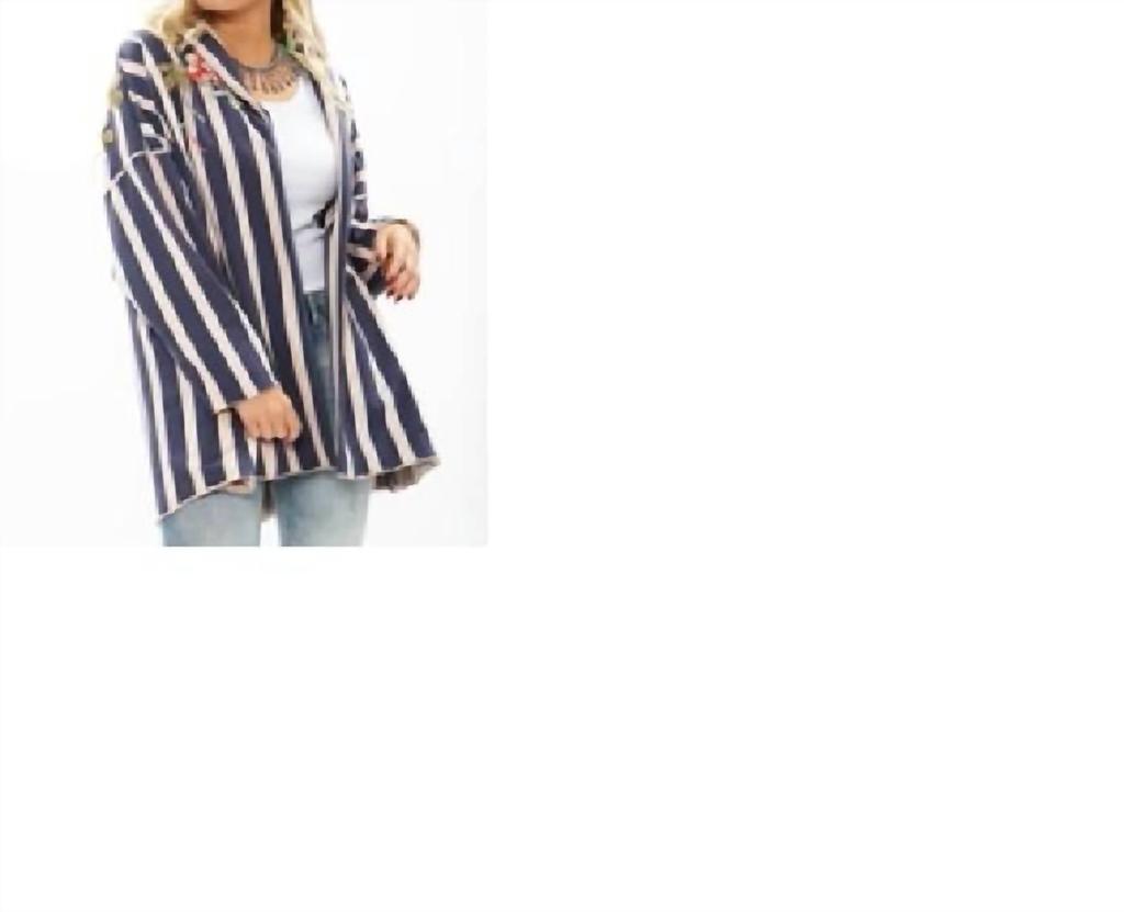 ARATTA Aratta - crafted stripe jacket with embroidery