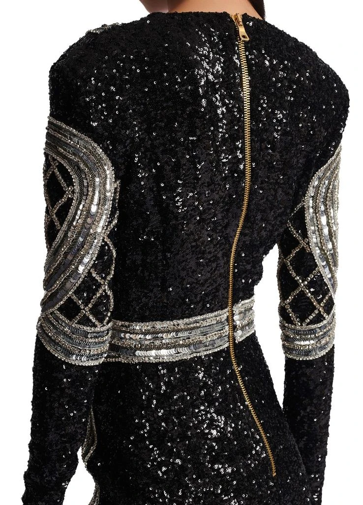 Balmain Short silver embroidered dress 5