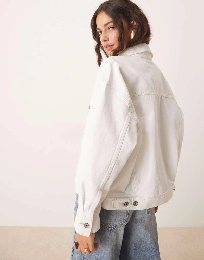 Abercrombie & Fitch Abercrombie & Fitch denim trucker jacket in white 4