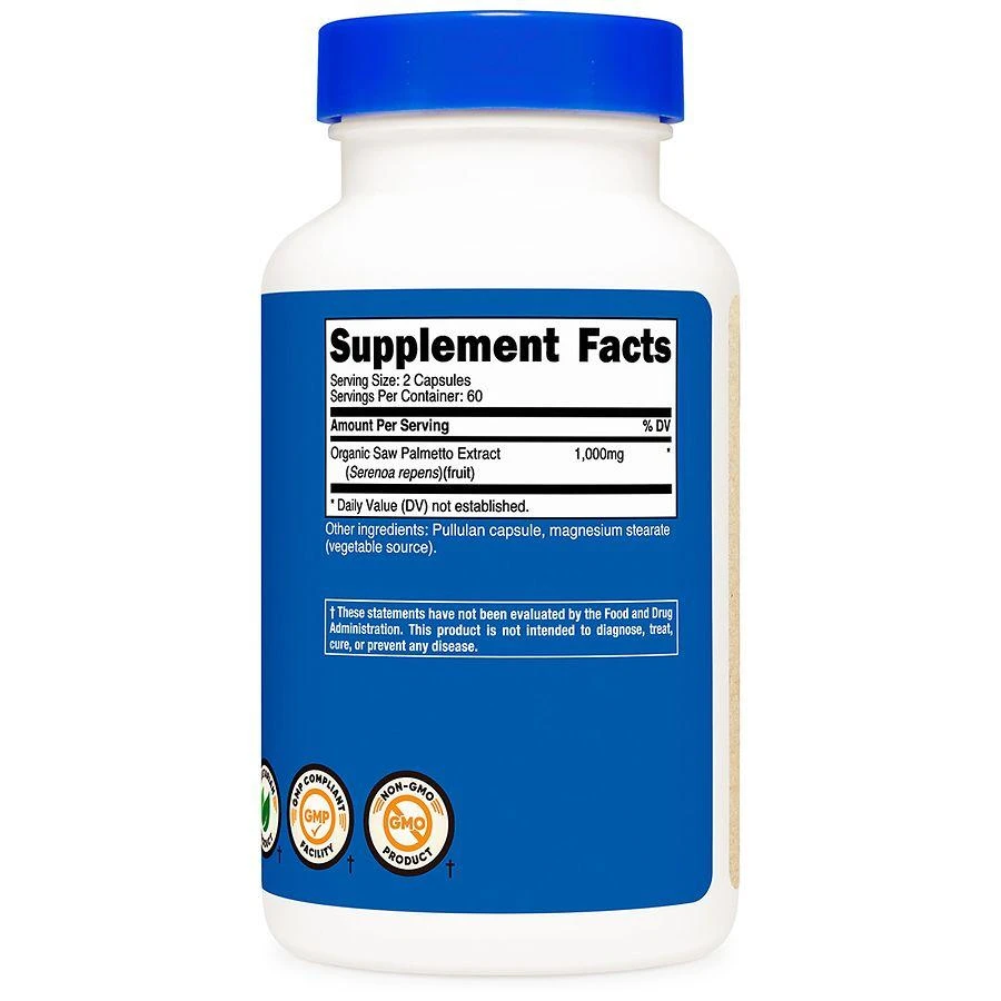 Nutricost Organic Saw Palmetto (MWO) 500 mg Capsules 3