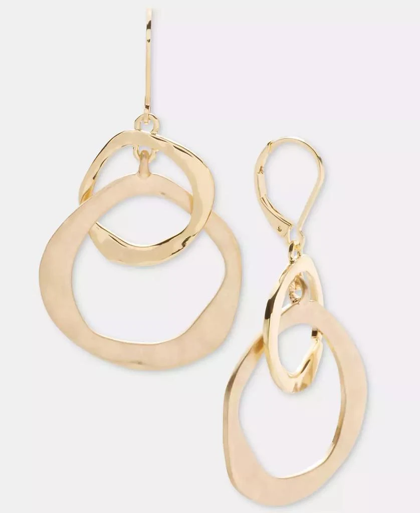 Style & Co Gold-Tone Double Circle Drop Earrings, Macy's Exclusive