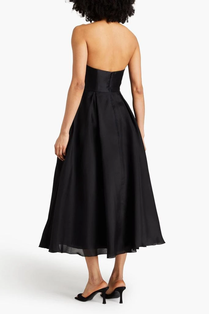 Carolina Herrera Strapless twill-paneled silk-faille midi dress 3