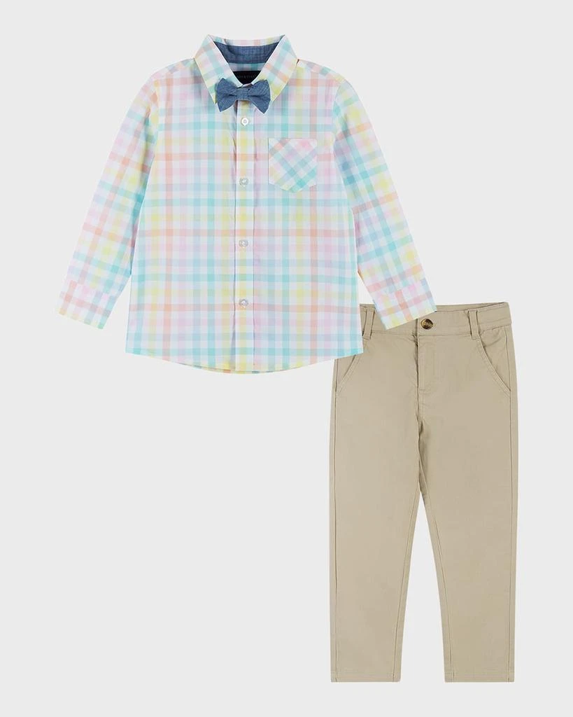 Andy & Evan Boy's Button Down Shirt W/ Bow Tie And Trousers Set, Size 2-7 1