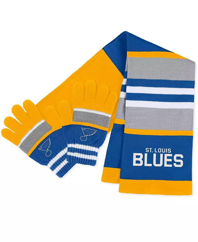 WEAR by Erin Andrews Women's St. Louis Blues Stripe Glove and Scarf Set