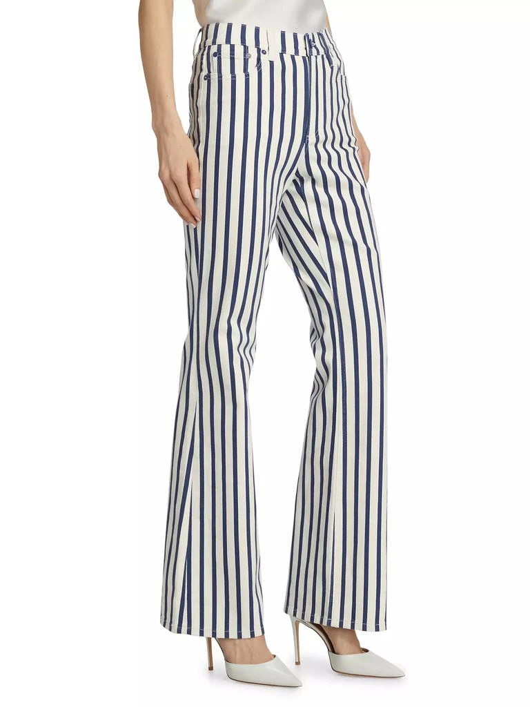 Alice + Olivia Keira Mid-Rise Striped Stretch Boot-Cut Jeans 4