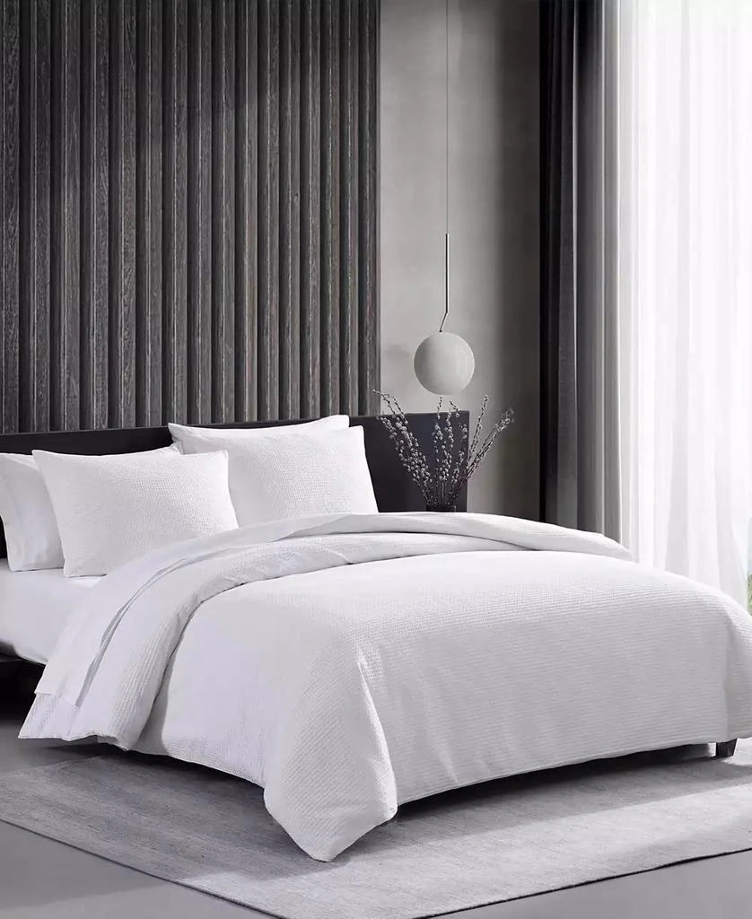 Vera Wang Waffle Pique Cotton 3 Piece Duvet Cover Set 2